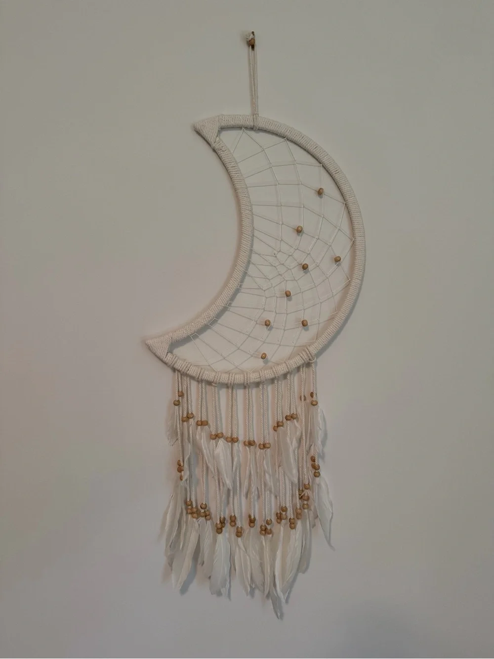 Boho Cream Macramé Dreamcatcher Wall Hanging